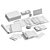 Serene White Office Decor 3D model small image 6