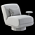 Elegant Hemingway Swivel Chair 3D model small image 4