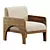 Luxury Leather Armchair: Jeanne Collection 3D model small image 1