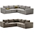 Modern 5-Piece Sectional Sofa Collection 3D model small image 4