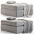 Comfort Foam Ottoman in Granite 3D model small image 3