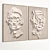 Plaster Dual Photo Frame Set 3D model small image 2