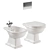 Boheme Ceramic Toilet and Bidet 3D model small image 1