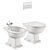 Boheme Ceramic Toilet and Bidet 3D model small image 5