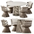 Sophie Collection Outdoor Dining Set 3D model small image 1