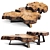 Natural Wood Coffee Tables 3D model small image 7