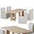 Modern Barwell Dining Set: Table & Chairs 3D model small image 1