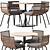 Designer RODA Dining Set 3D model small image 1