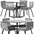 Designer RODA Dining Set 3D model small image 4