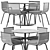 Designer RODA Dining Set 3D model small image 14