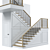 Elegant Neoclassical Metal-Wood Staircase 3D model small image 1