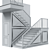 Elegant Neoclassical Metal-Wood Staircase 3D model small image 5