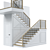 Elegant Neoclassical Metal-Wood Staircase 3D model small image 6