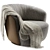 Elegant Ishino Lounge Armchair 3D model small image 5