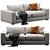 Coastal Charm Low Profile Sofa 3D model small image 1