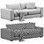 Coastal Charm Low Profile Sofa 3D model small image 4