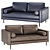 Luxury Tanned Leatherette 2-Seater Sofa 3D model small image 2