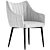 Monte Velvet Armchair with Metal Legs 3D model small image 2