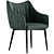 Monte Velvet Armchair with Metal Legs 3D model small image 3