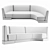 Modular Restaurant Sofa Four Seasons 3D model small image 6