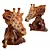 Wooden Giraffe Head Sculpture 3D model small image 1