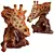 Wooden Giraffe Head Sculpture 3D model small image 3