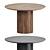 Modern Round Walnut Dining Table 3D model small image 1