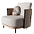 Elegant Rada Wood Armchair 3D model small image 1