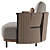 Elegant Rada Wood Armchair 3D model small image 2