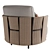 Elegant Rada Wood Armchair 3D model small image 3