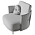 Elegant Rada Wood Armchair 3D model small image 6