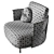 Elegant Rada Wood Armchair 3D model small image 7