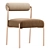 Elegant Jolene Cream Dining Chair 3D model small image 2