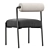 Elegant Jolene Cream Dining Chair 3D model small image 3