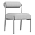 Elegant Jolene Cream Dining Chair 3D model small image 4