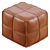 CB2 Brown Leather Square Pouf 3D model small image 3