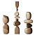 Abstract Wood Sculpture Set 3D model small image 1