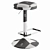 Modern Beige Adjustable Height Stool 3D model small image 5