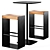 Sleek Iron Frame Bar Set 3D model small image 1