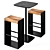 Sleek Iron Frame Bar Set 3D model small image 2