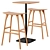 Rustic Bar Set: Parsons Table & Osso Stool 3D model small image 1