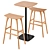 Rustic Bar Set: Parsons Table & Osso Stool 3D model small image 4