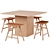 Hill Dining Table & Osso Stool 3D model small image 1