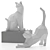 3D Geometric Cat Sculpture for High Resolution Renders 3D model small image 5