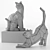 3D Geometric Cat Sculpture for High Resolution Renders 3D model small image 7