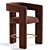 Effie Velvet Counter Stool: Luxe Performance Comfort 3D model small image 1