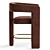 Effie Velvet Counter Stool: Luxe Performance Comfort 3D model small image 2