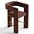 Effie Velvet Counter Stool: Luxe Performance Comfort 3D model small image 3