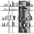  Decorative Rack Set with Shelves 3D model small image 5