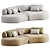 Colorful Velvet Lounge Sofa Ensemble 3D model small image 3